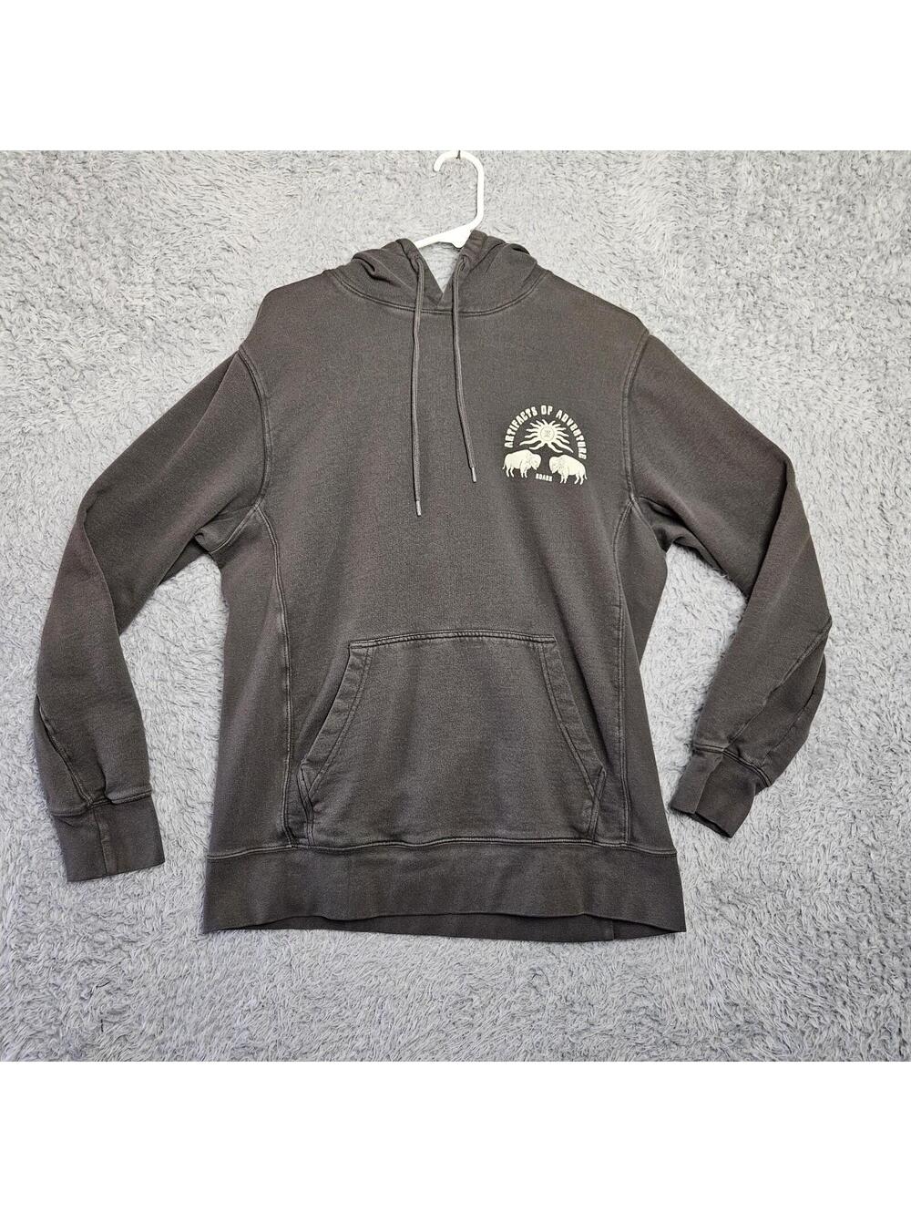 Roark Hoodie Sweatshirt Men Medium Gray Graphic Buffalos Sun Pullover